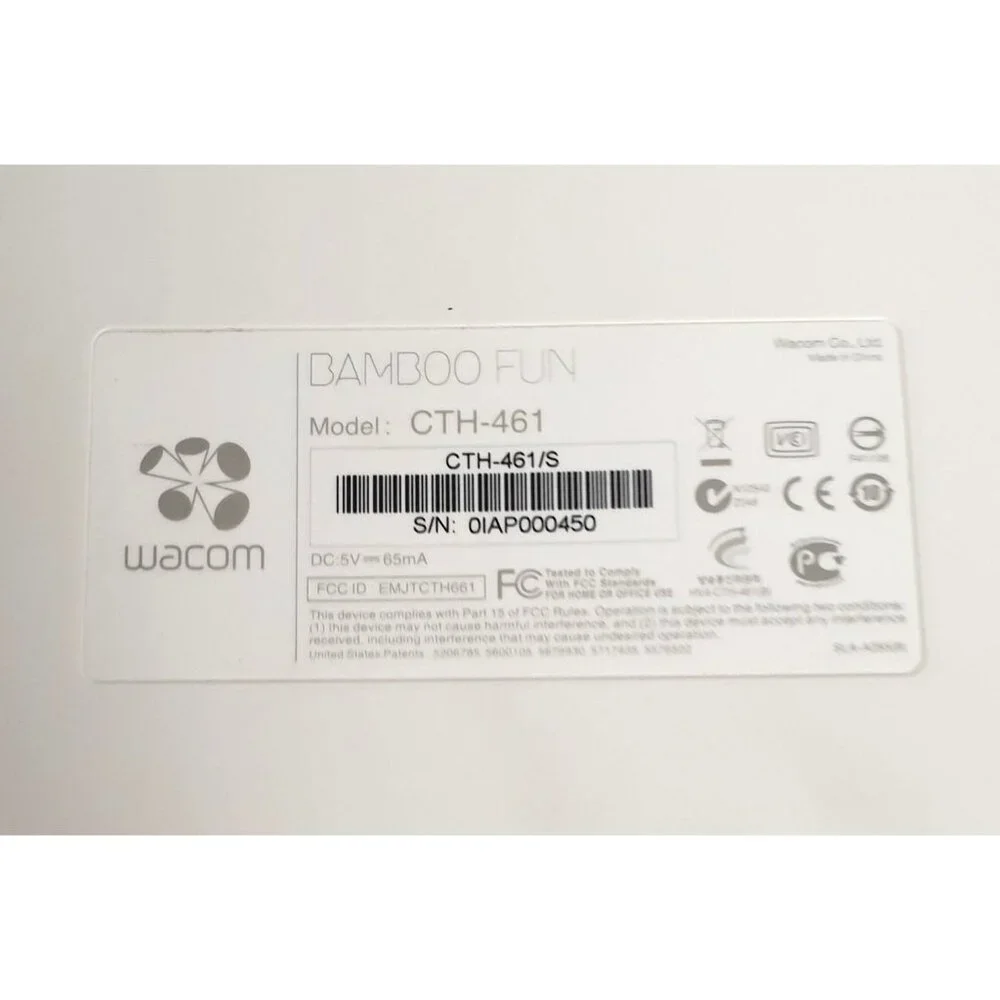 Wacom Bamboo Fun Digital Drawing Tablet Graphics Pen Silver USB Cable CTH-461/S
